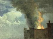 Albert Bierstadt the conflagration Sweden oil painting artist